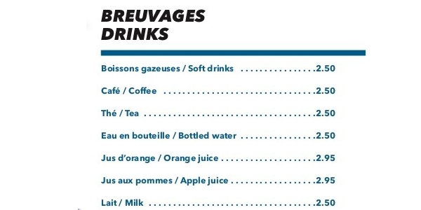 Breuvages - Drinks